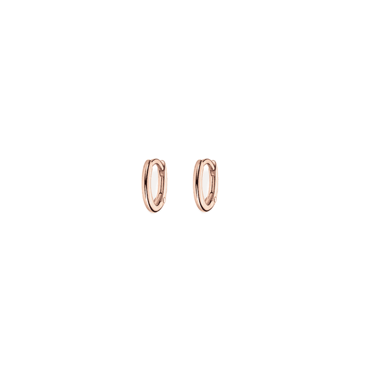 ROSE GOLD ON SILVER CLASSIC HOOP EARRINGS