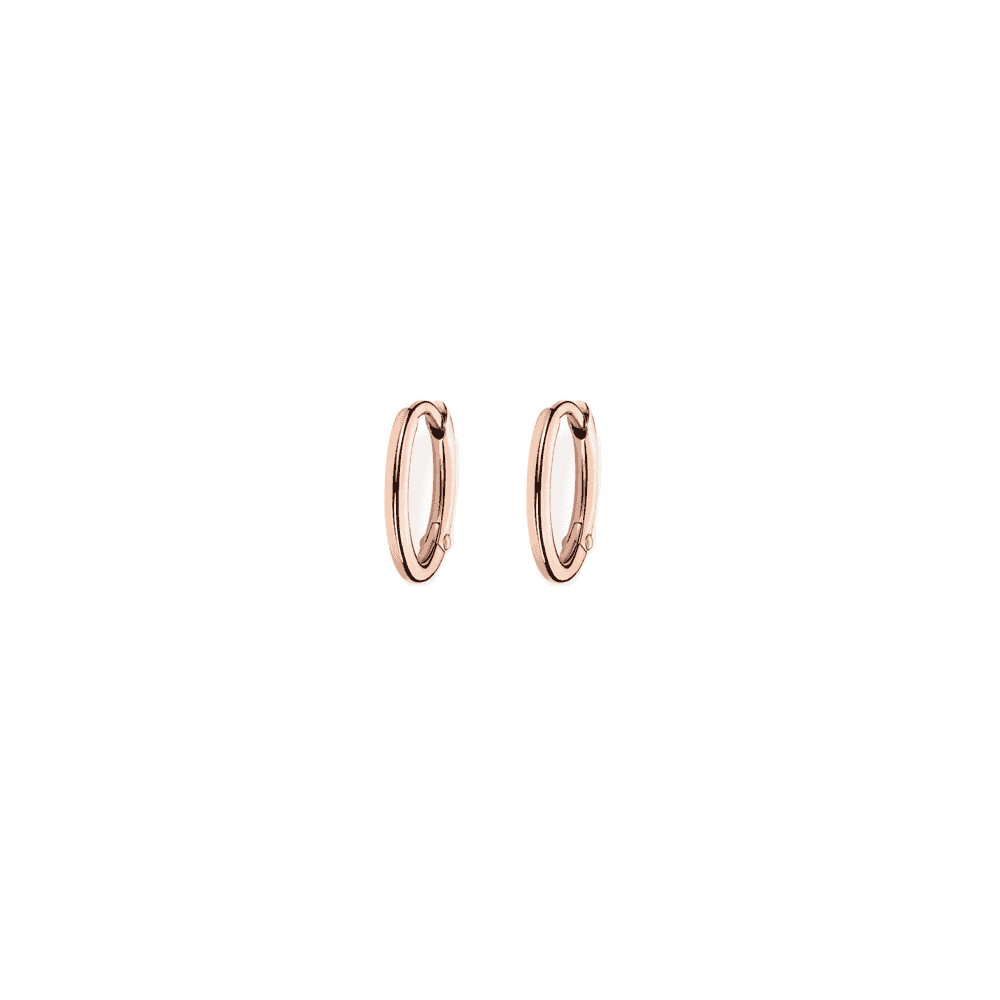 ROSE GOLD ON SILVER CLASSIC HOOP EARRINGS