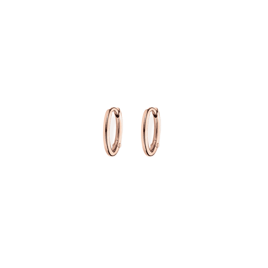 ROSE GOLD ON SILVER CLASSIC HOOP EARRINGS