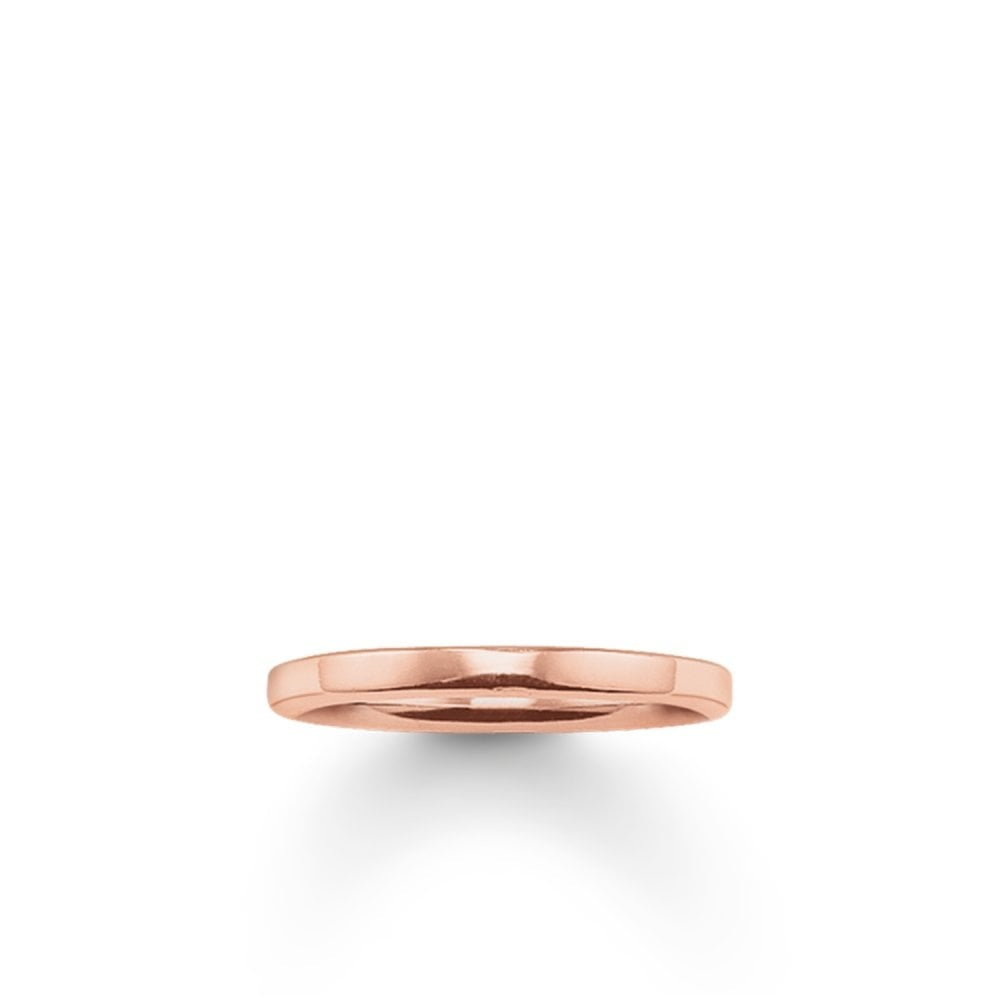 ROSE GOLD ON SILVER CLASSIC PLAIN BAND RING
