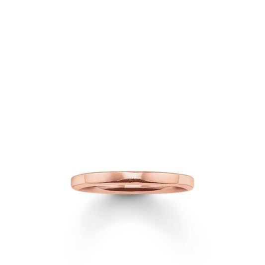 ROSE GOLD ON SILVER CLASSIC PLAIN BAND RING