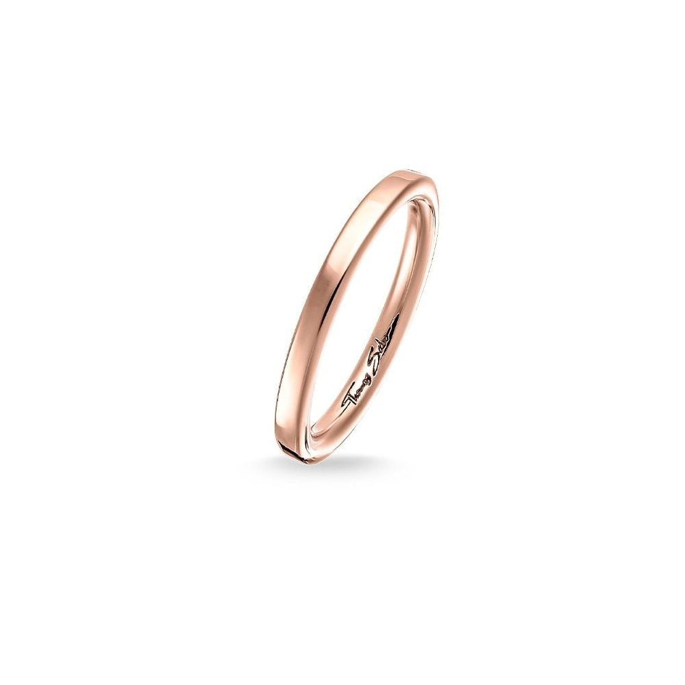 ROSE GOLD ON SILVER CLASSIC PLAIN BAND RING