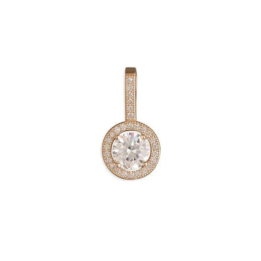 ROSE GOLD ON SILVER CUBIC ZIRCONIA HALO PENDANT