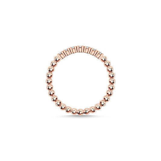 ROSE GOLD ON SILVER CUBIC ZIRCONIA SPHERICAL DOTS RING