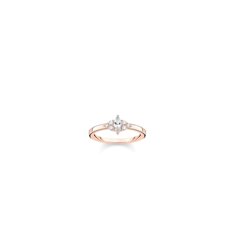ROSE GOLD ON SILVER CUBIC ZIRCONIA VINTAGE RING