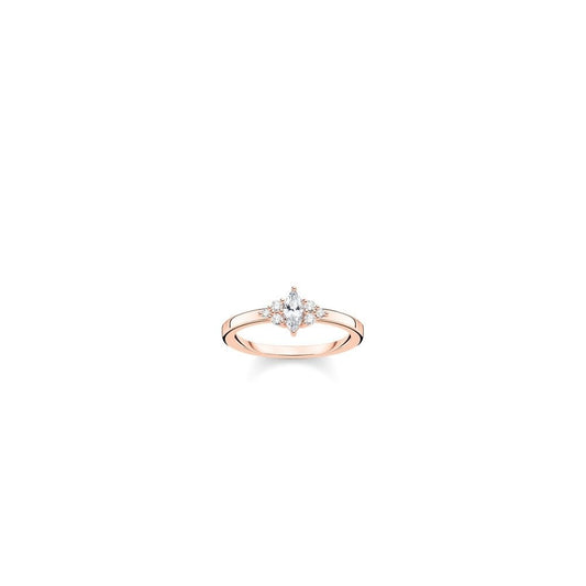 ROSE GOLD ON SILVER CUBIC ZIRCONIA VINTAGE RING