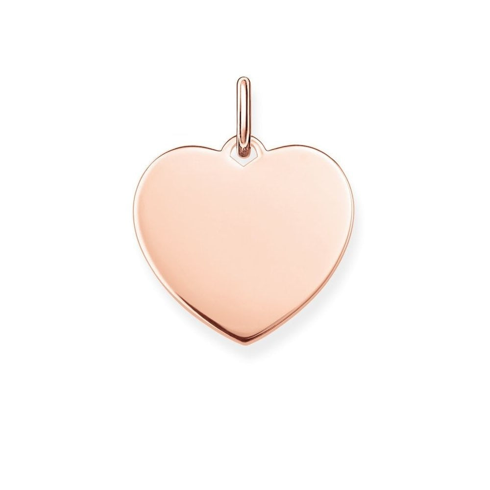 ROSE GOLD ON SILVER ENGRAVABLE HEART PENDANT