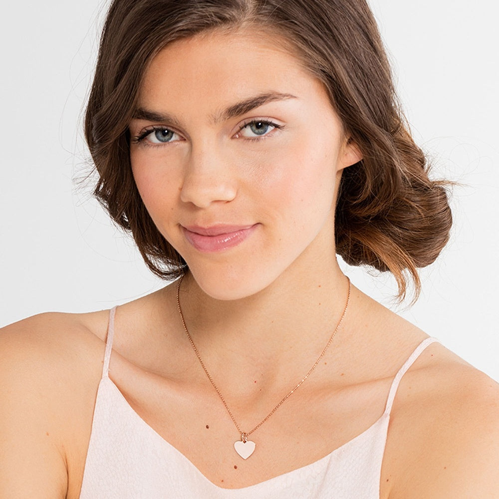 ROSE GOLD ON SILVER ENGRAVABLE HEART PENDANT