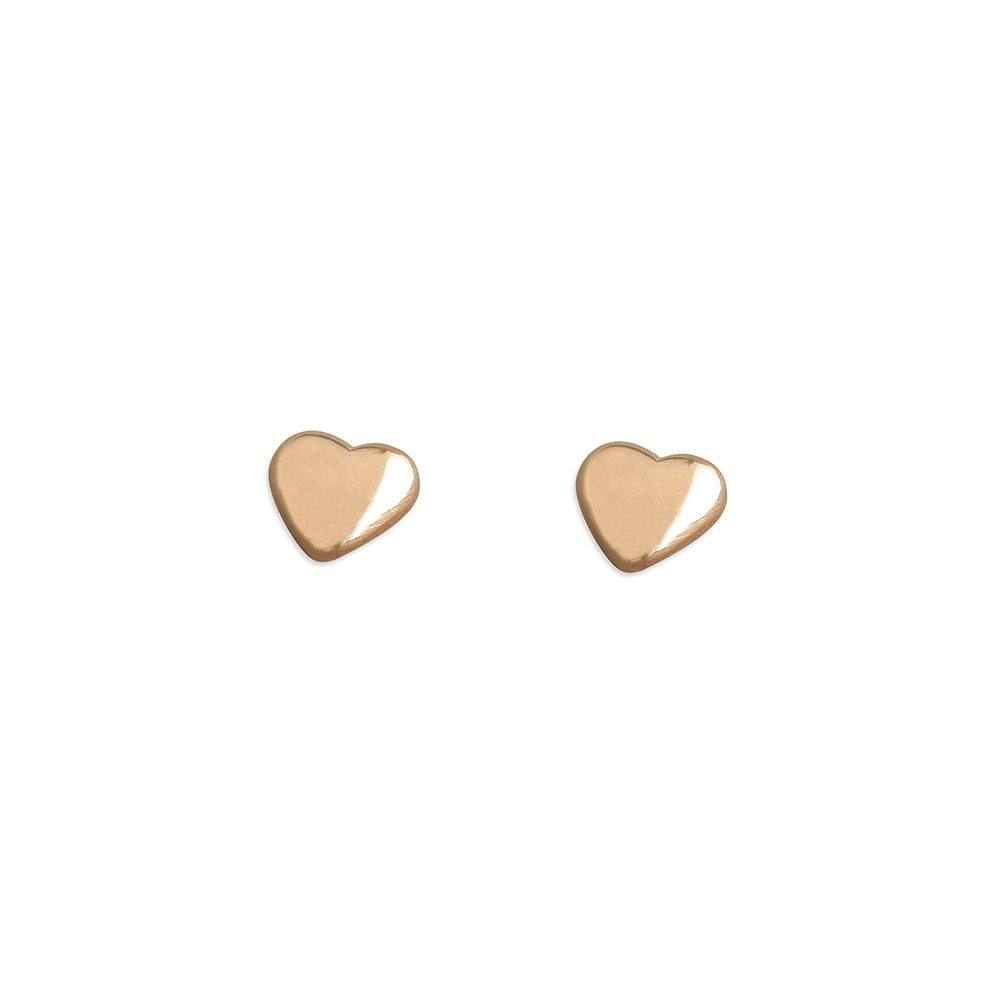 ROSE GOLD ON SILVER HEART STUD EARRINGS