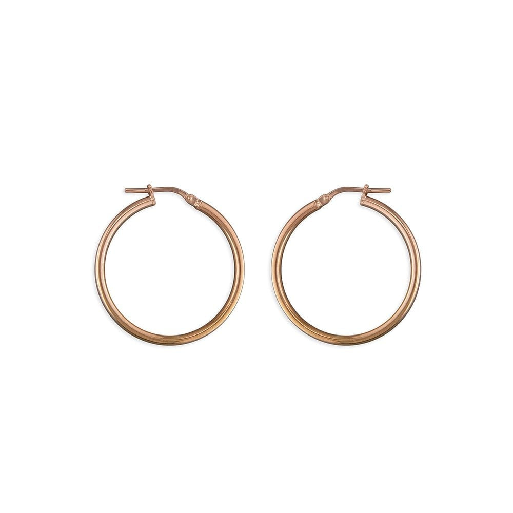 ROSE GOLD ON SILVER HOOP EARRINGS