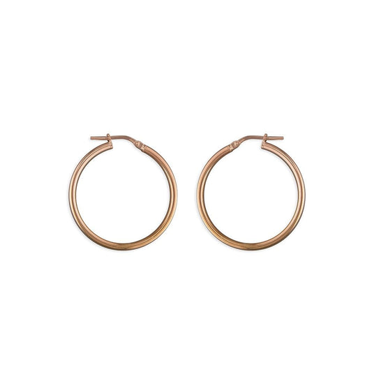 ROSE GOLD ON SILVER HOOP EARRINGS