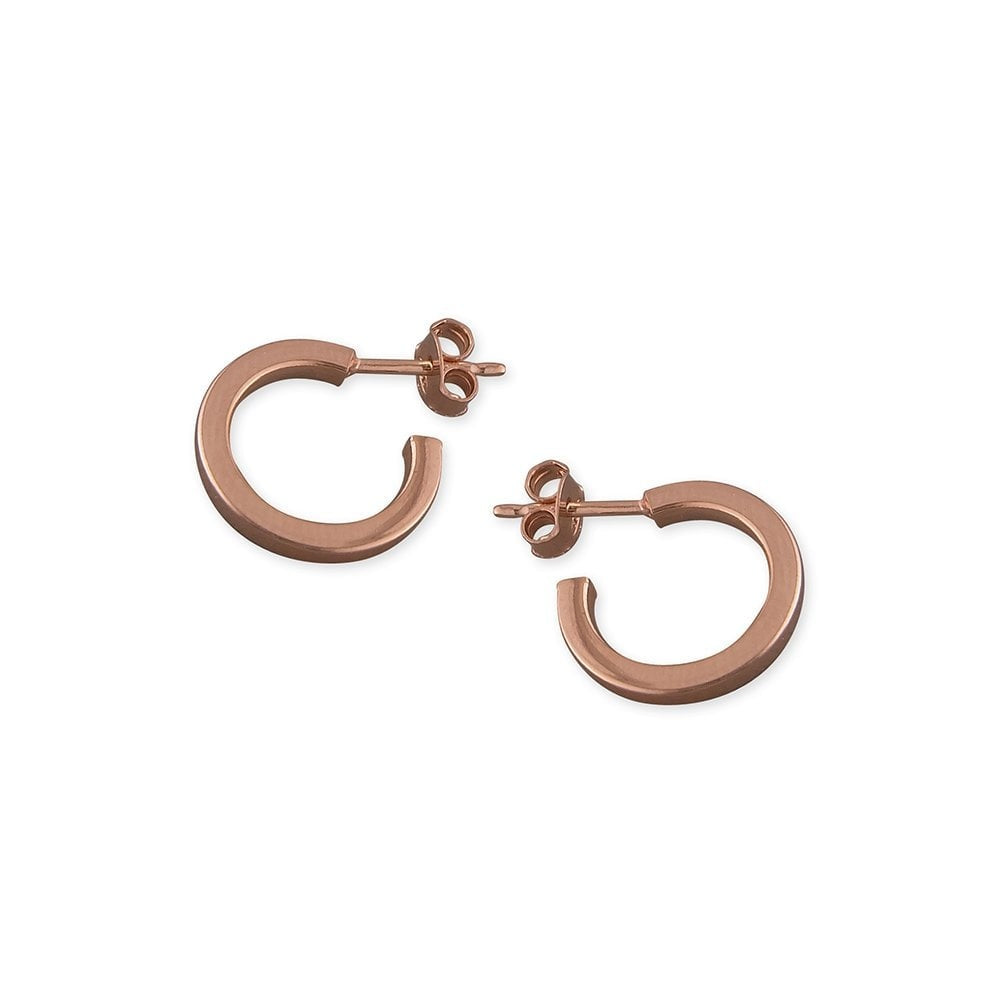 ROSE GOLD ON SILVER HOOP EARRINGS