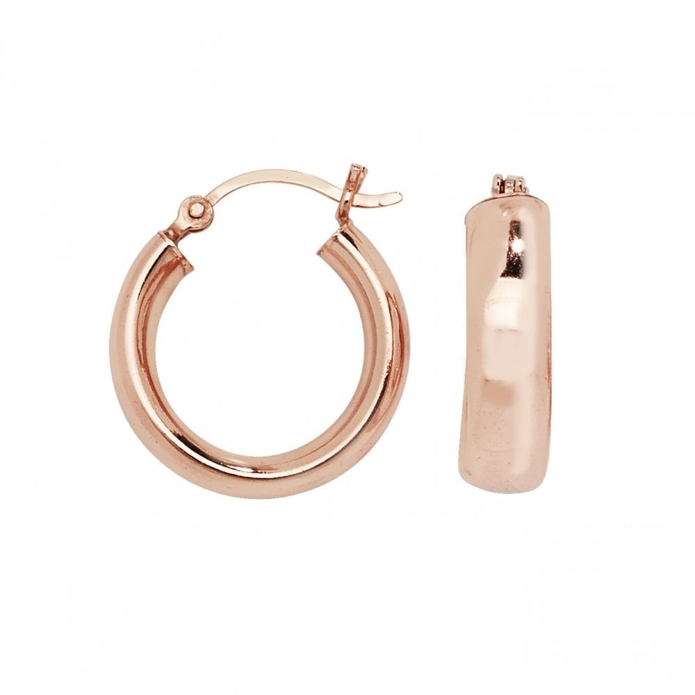 ROSE GOLD ON SILVER HOOP EARRINGS