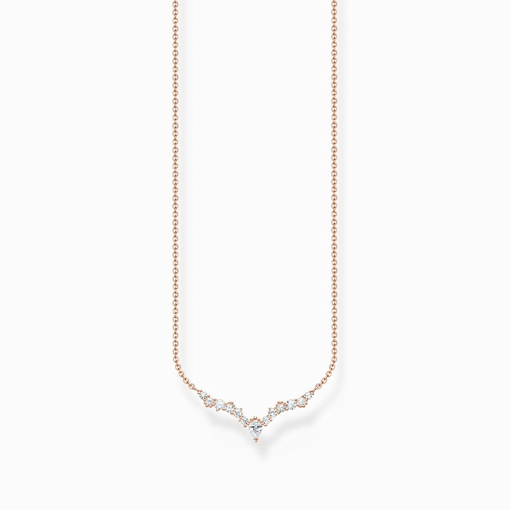 ROSE GOLD ON SILVER ICE CRYSTALS NECKLACE