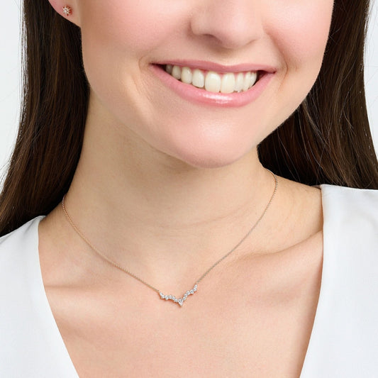 ROSE GOLD ON SILVER ICE CRYSTALS NECKLACE