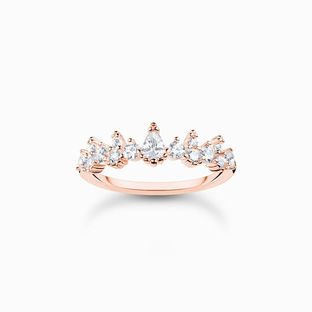 ROSE GOLD ON SILVER ICE CRYSTALS RING 