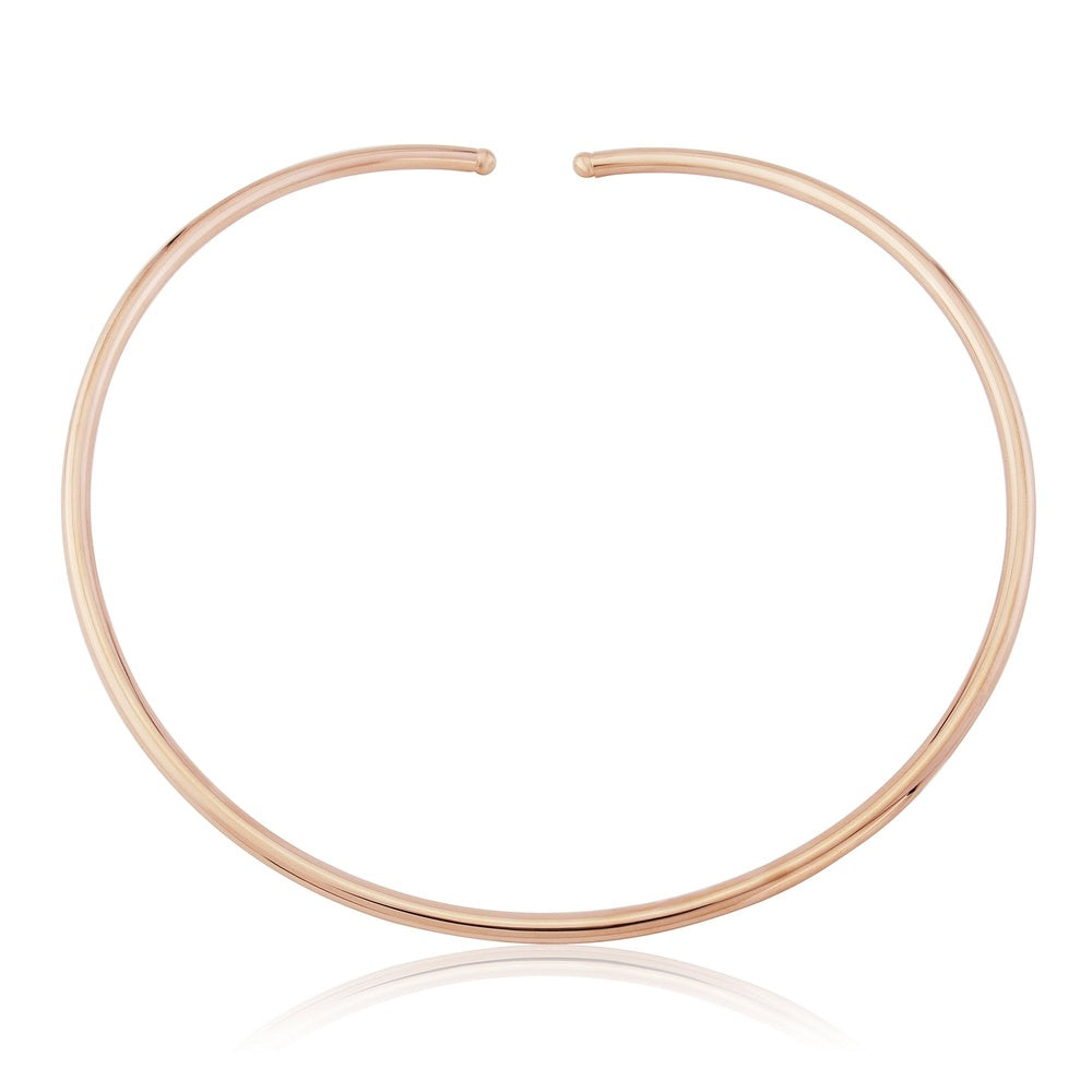 ROSE GOLD ON SILVER PLAIN TORC STYLE NECKLACE