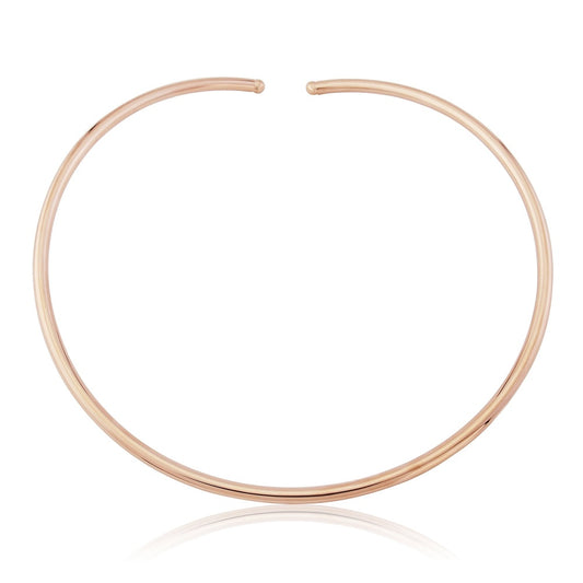 ROSE GOLD ON SILVER PLAIN TORC STYLE NECKLACE