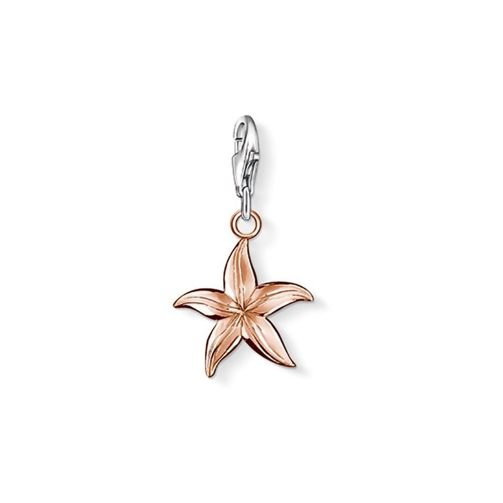 ROSE GOLD ON SILVER STARFISH CHARM PENDANT