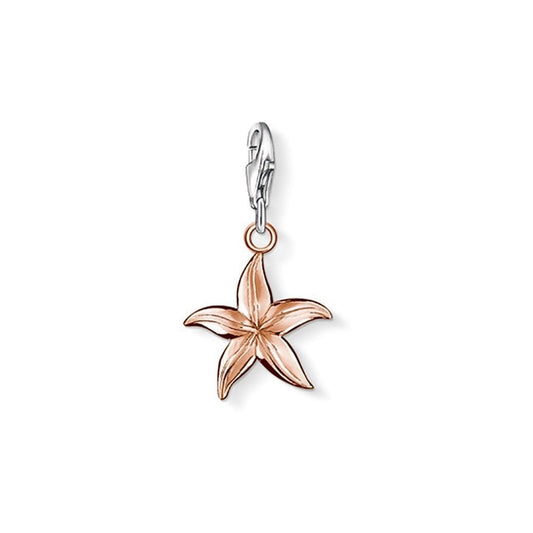 ROSE GOLD ON SILVER STARFISH CHARM PENDANT