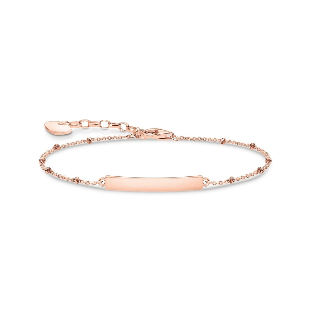 ROSE GOLD ON STERLING SILVER CLASSIC DOTS ENGRAVABLE BRACELET