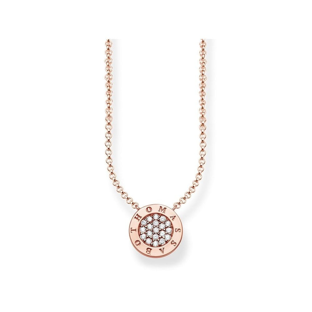ROSE GOLD ON STERLING SILVER CLASSIC PAVE ZIRCONIA PENDANT