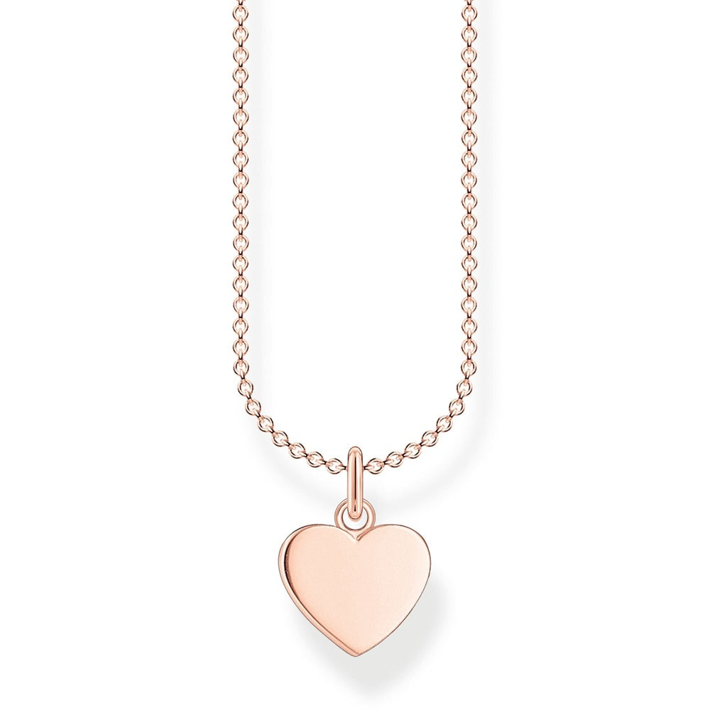 ROSE GOLD ON STERLING SILVER ENGRAVABLE HEART PENDANT