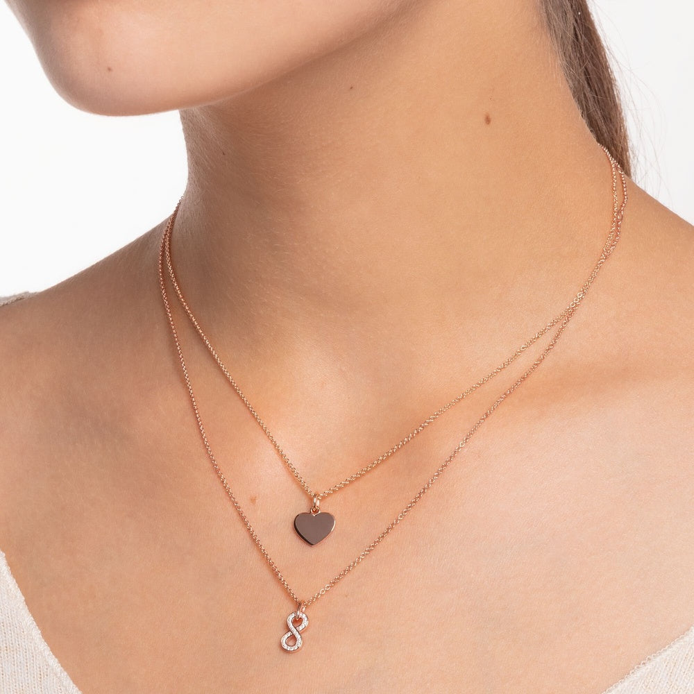 ROSE GOLD ON STERLING SILVER ENGRAVABLE HEART PENDANT
