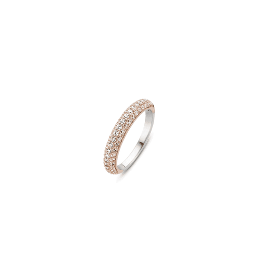 ROSE GOLD & SILVER MILANO CUBIC ZIRCONIA BAND RING