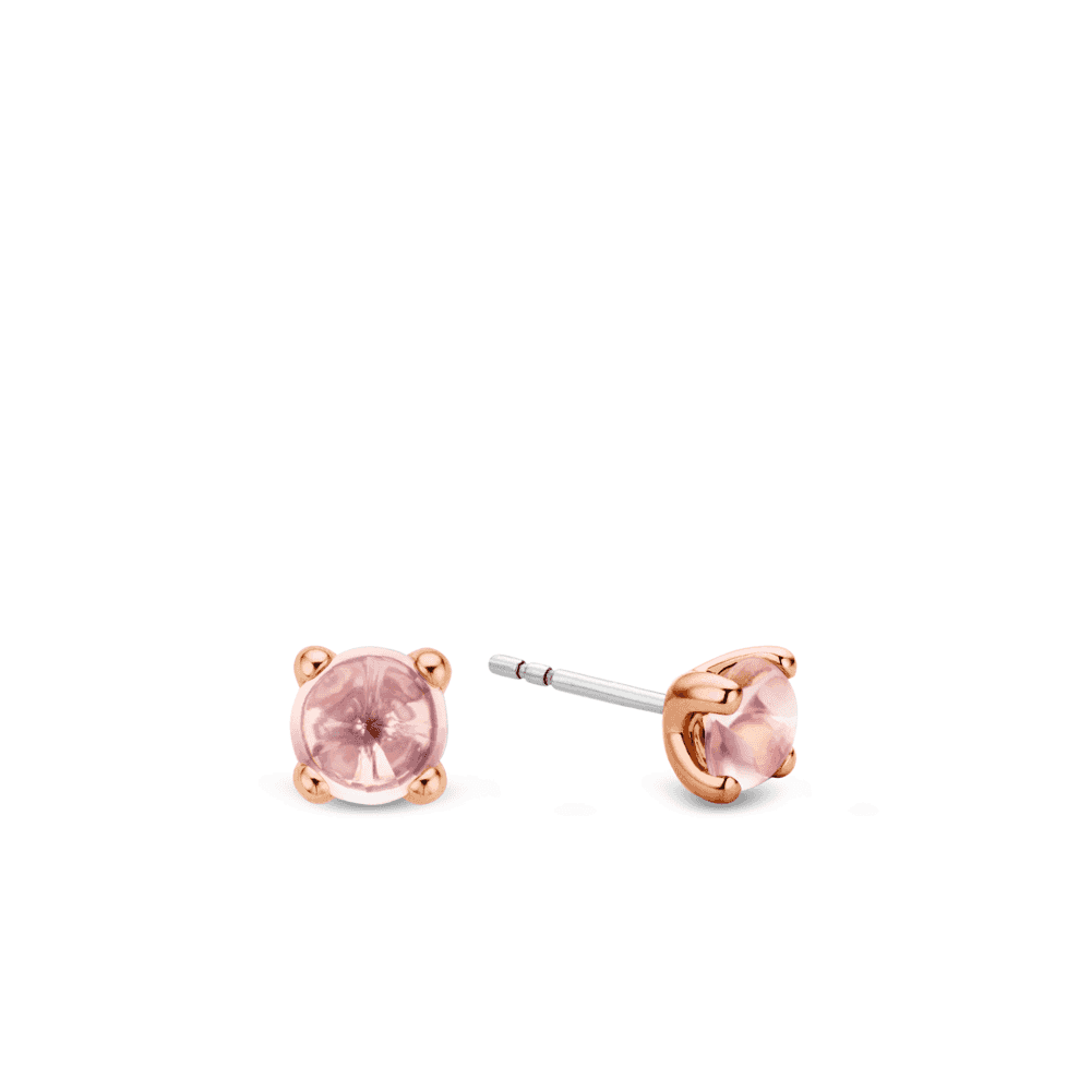 ROSE GOLD & SILVER MILANO NUDE CRYSTAL STUD EARRINGS