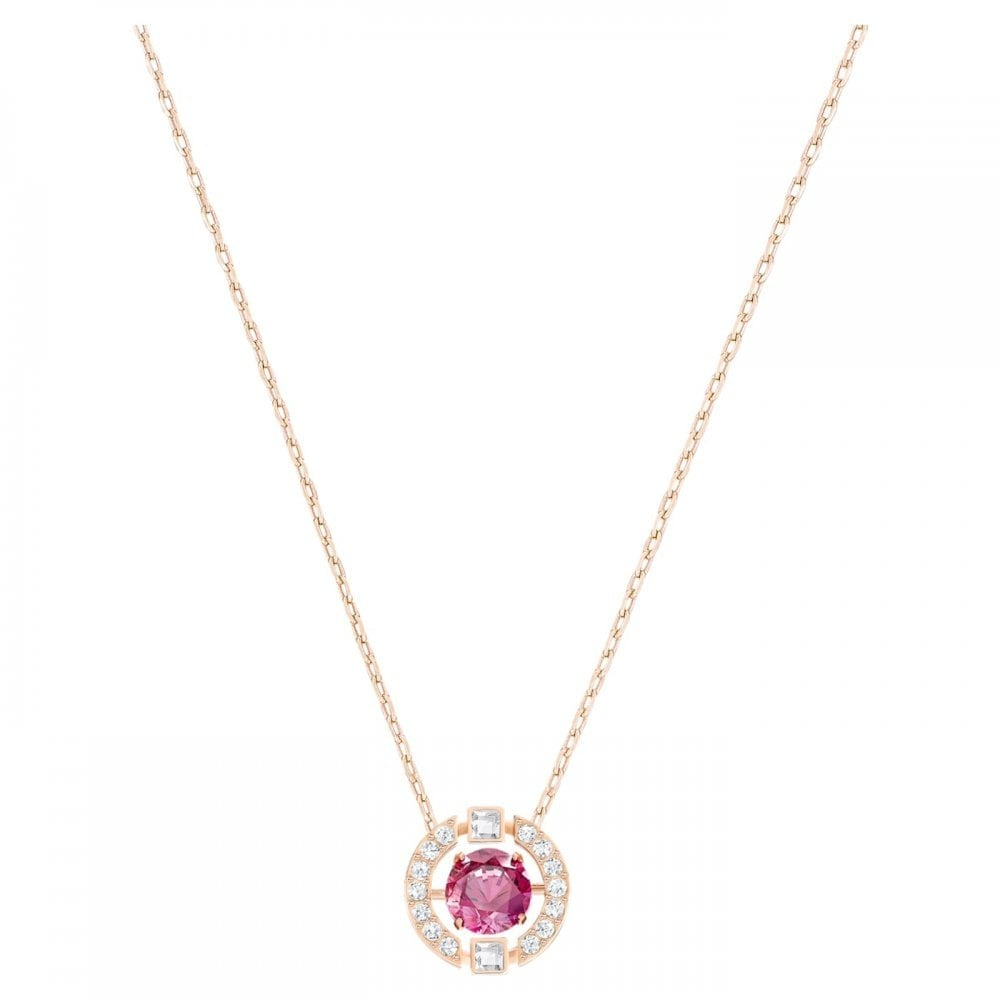 ROSE GOLD SPARKLING DANCE PENDANT WITH RED SWAROVSKI CRYSTAL