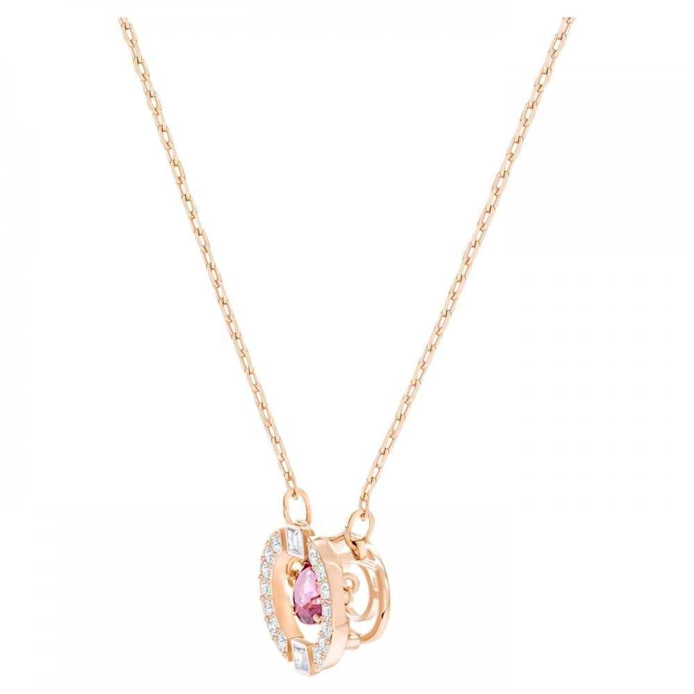 ROSE GOLD SPARKLING DANCE PENDANT WITH RED SWAROVSKI CRYSTAL