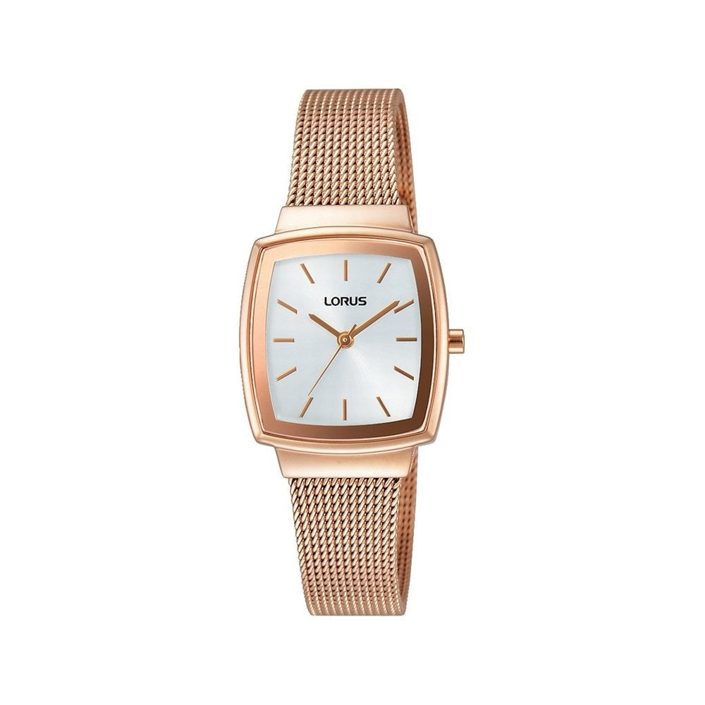 ROSE GOLD-TONE STEEL BRACELET & CASE QUARTZ WHITE DIAL ANALOG WATCH