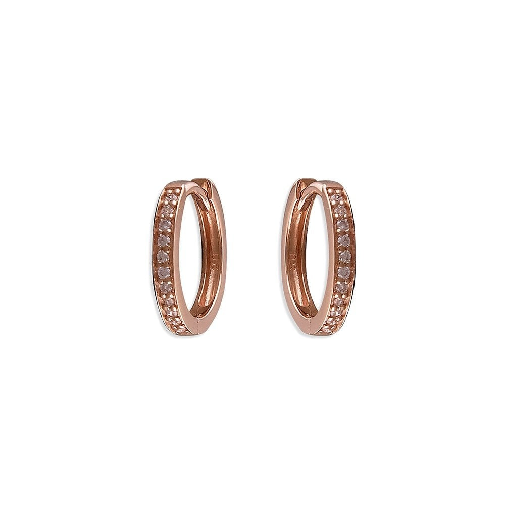 ROSE GOLD VERMEIL CUBIC ZIRCONIA HOOP EARRINGS