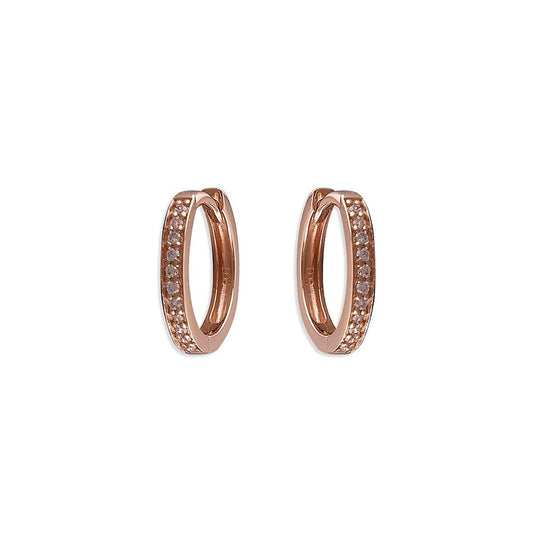 ROSE GOLD VERMEIL CUBIC ZIRCONIA HOOP EARRINGS