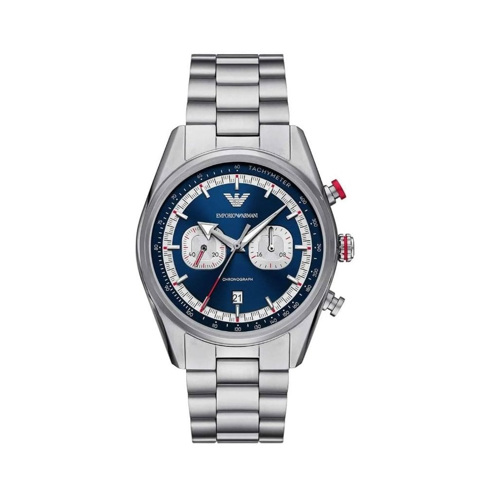 Racer, Blue Dial, Chronograph Gents Stainless Steel Watch