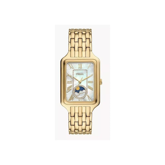 Raquel Sun Moon Multifunction, Mother of Pearl Dial, Gold-Toned Ladies Stainless Steel Watch