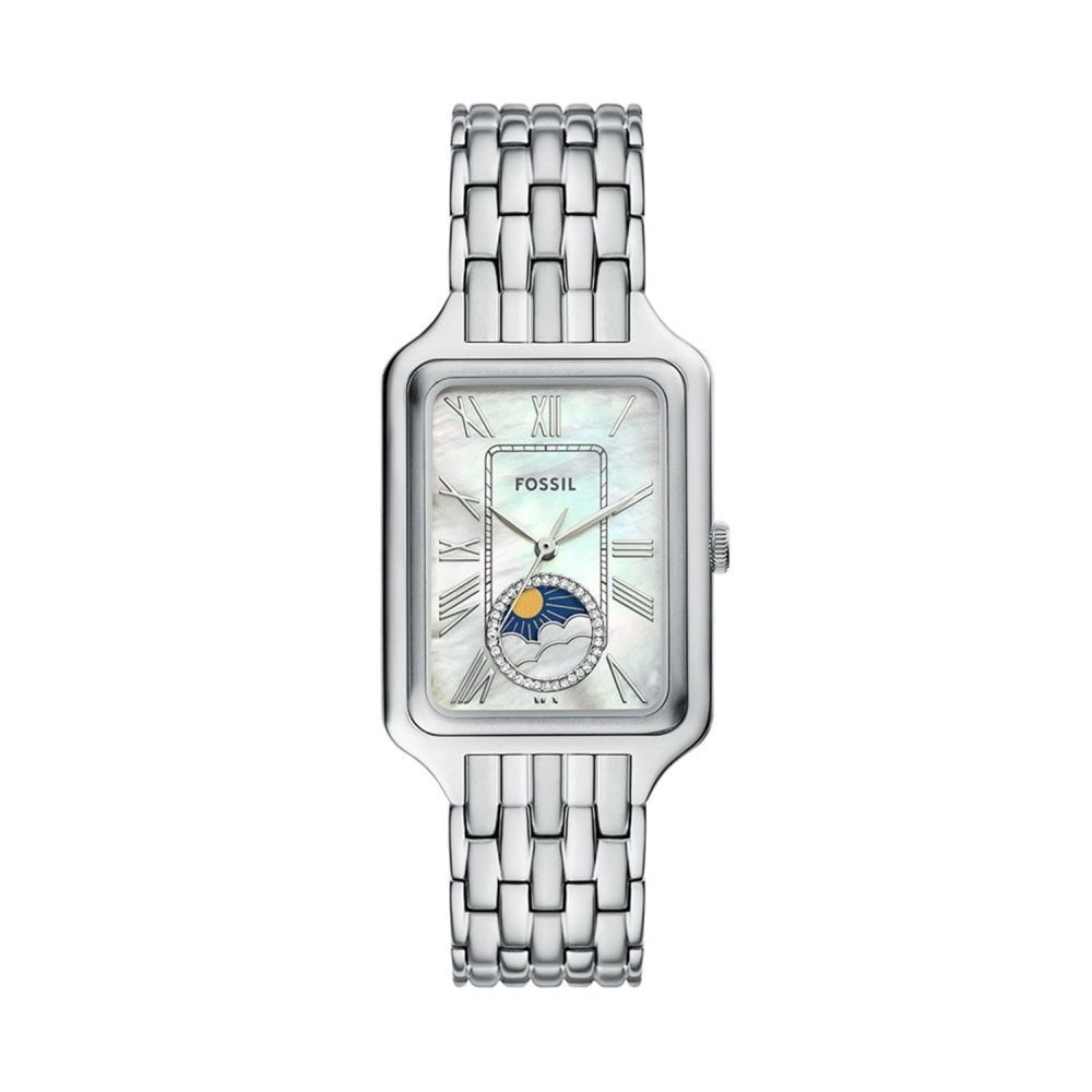 Raquel Sun Moon, Multifunction, Mother of Pearl Dial,  Ladies Stainless Steel Watch