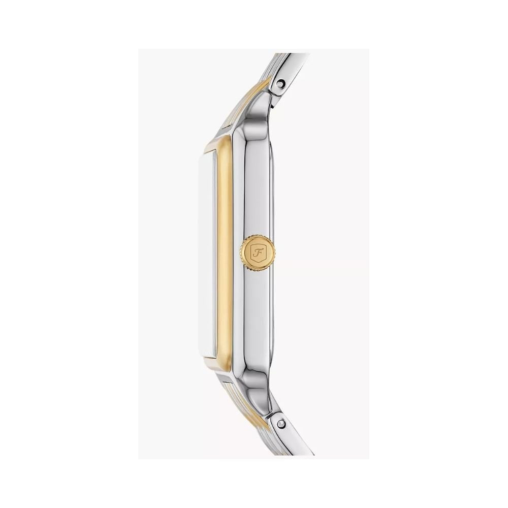 Raquel Three-Hand, Date, Two-Tone, Mother of Pearl Dial, Ladies Stainless Steel Watch