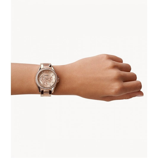 Riley Multifunction Rose-Tone Stainless Steel Watch