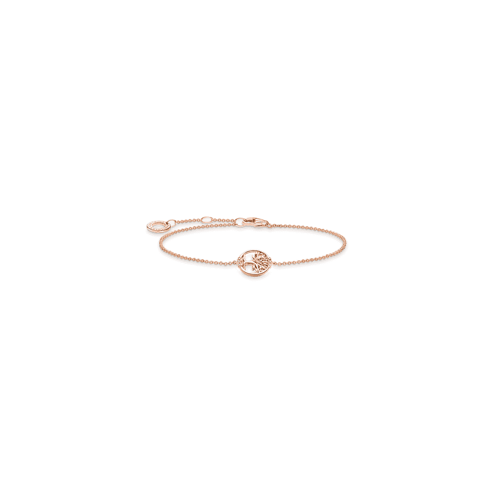 Rose Gold On Silver Tree Of Love Bracelet