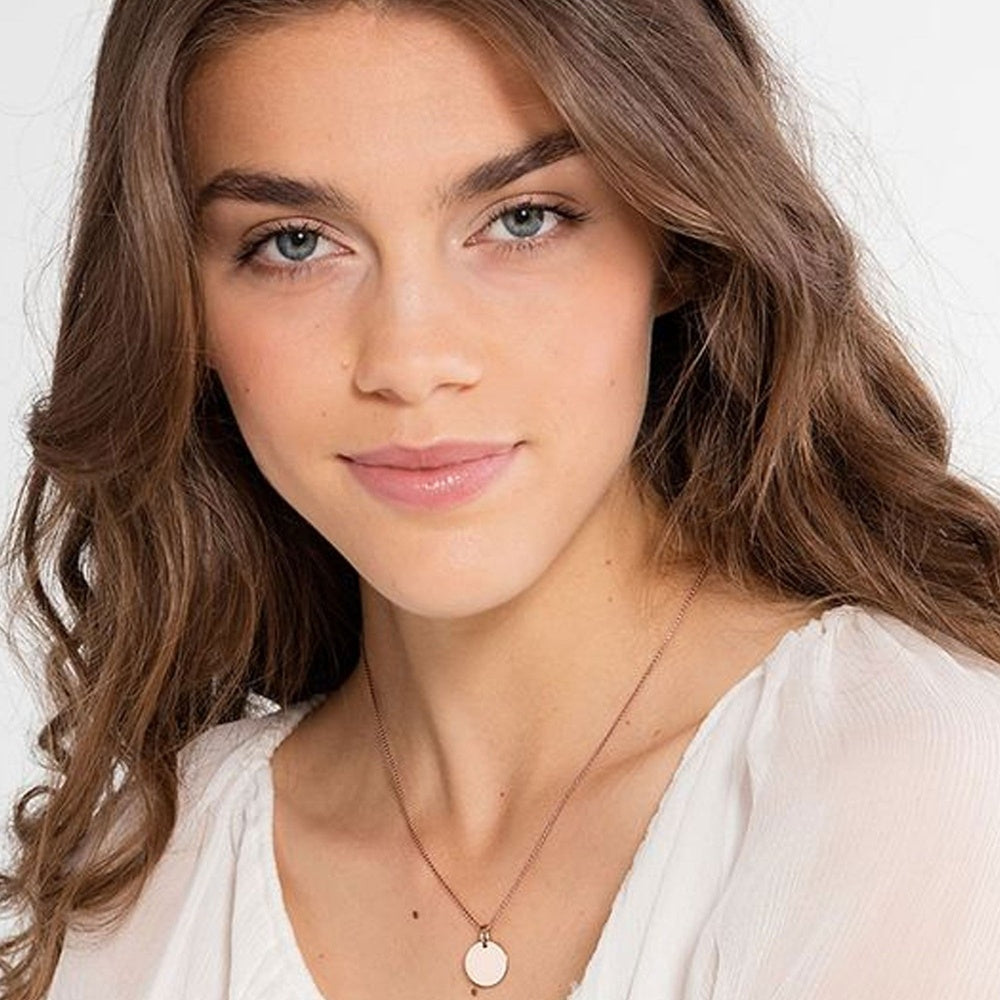 Rose Gold on Silver Engravable Disc Charm