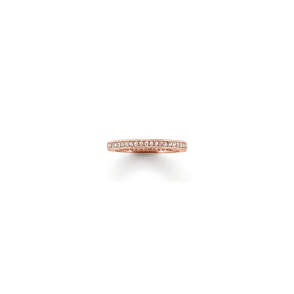 Rose gold On Silver Eternity Pavé Ring