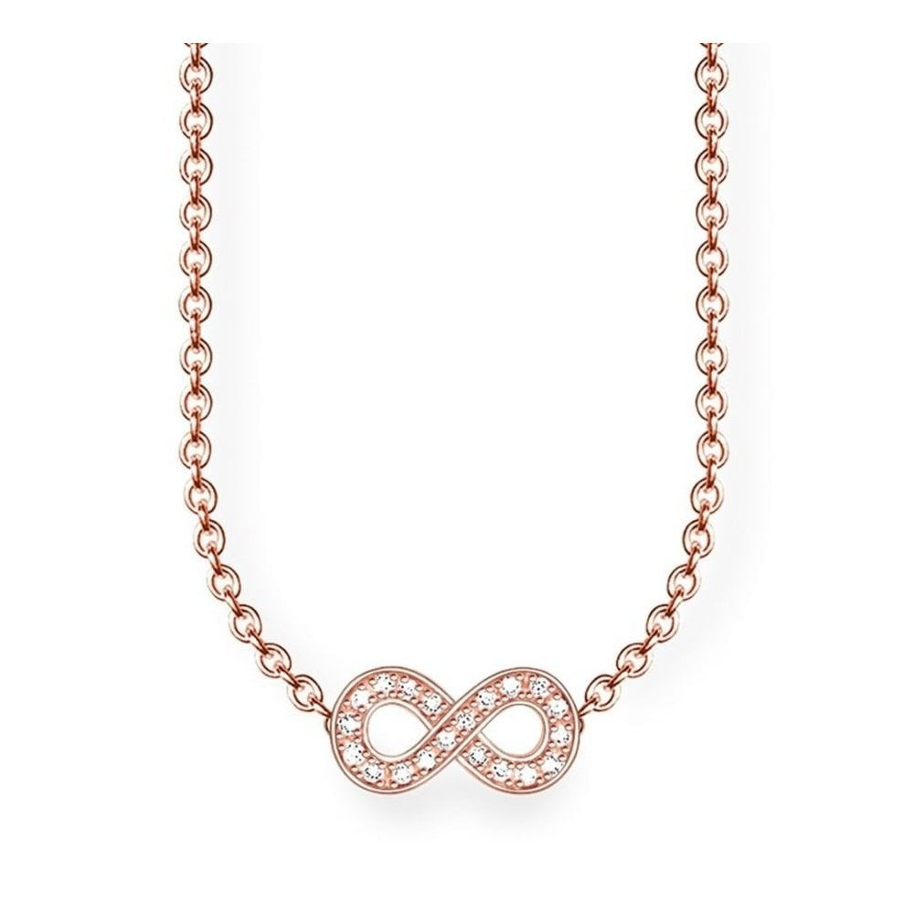 Rosegold on Silver Diamond Pavé Infinity Necklace