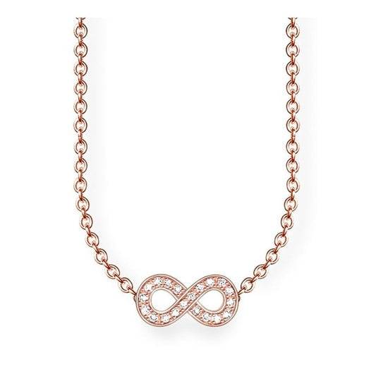 Rosegold on Silver Diamond Pavé Infinity Necklace