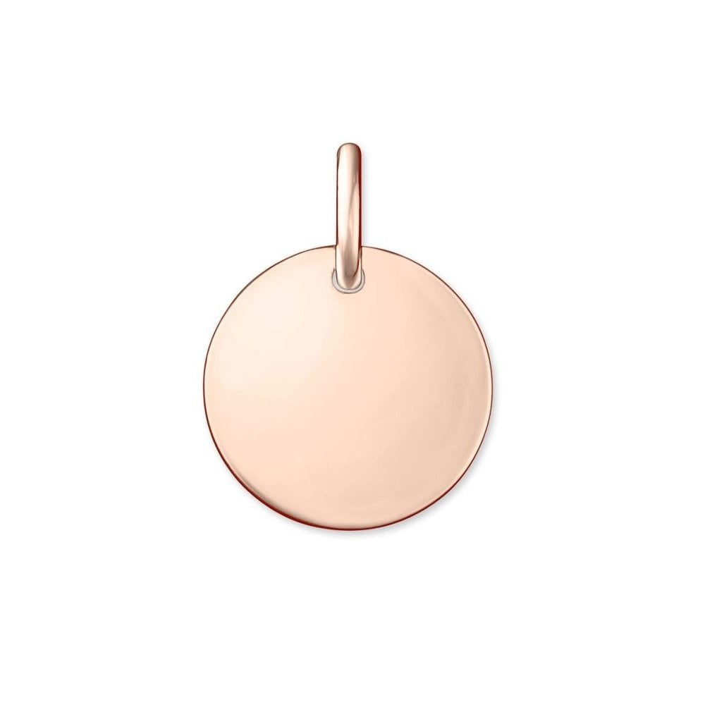 Rosegold on Silver Infinity Disc Pendant with White Zirconia