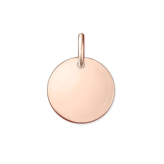 Rosegold on Silver Infinity Disc Pendant with White Zirconia