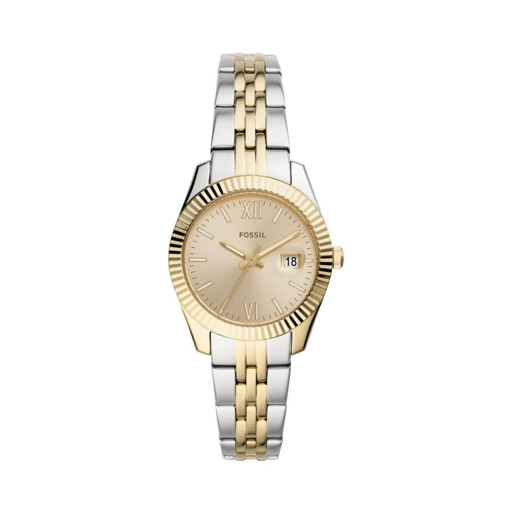 SCARLETTE 2 TONE LADIES STAINLESS STEEL BRACELET WATCH W/GOLD