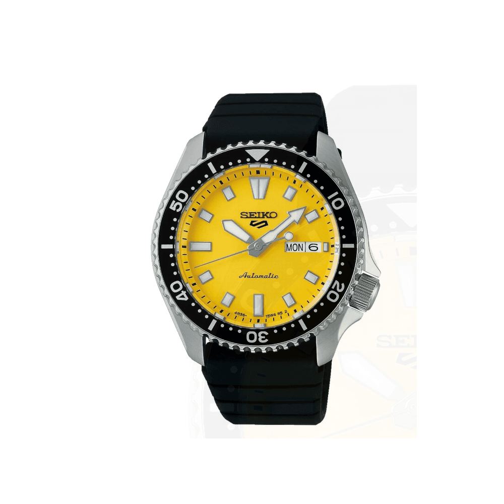SEIKO 5 SPORTS SKX YELLOW DIAL AUTOMATIC GENTS SILLICONE WATCH