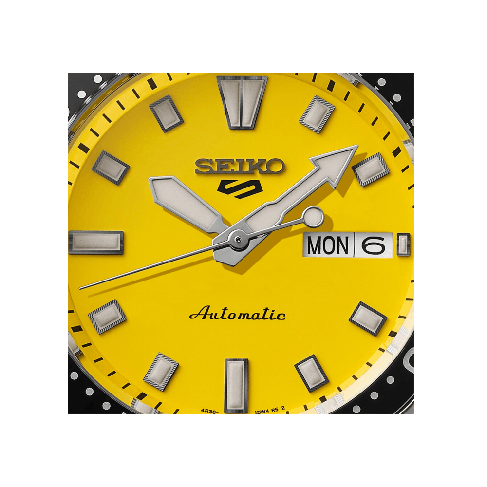 SEIKO 5 SPORTS SKX YELLOW DIAL AUTOMATIC GENTS SILLICONE WATCH